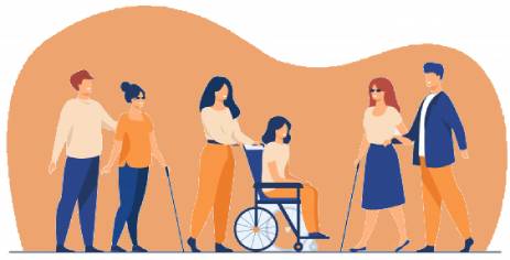 groupe de personnes en situation de handicap